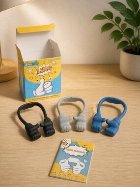 CYLOVER 3-Pack Phone Holder Clips — Black, Gray, Blue
